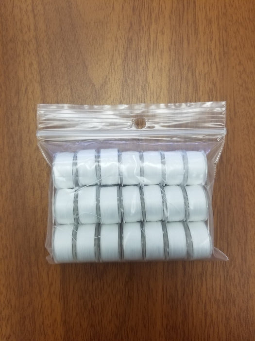 Prewound 15 Class Bobbins - White