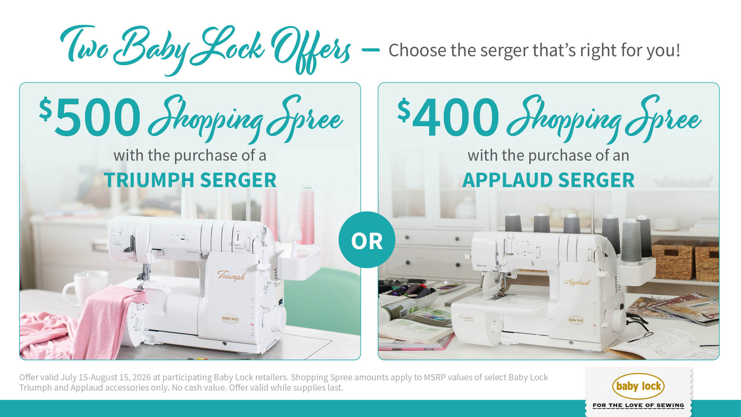 Baby Lock July Promo